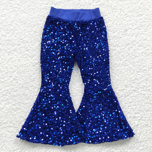 11.8 RTS Sibling Baby Girls Toddler Brithday Party Sequin Glitter Bell Bottom Pants