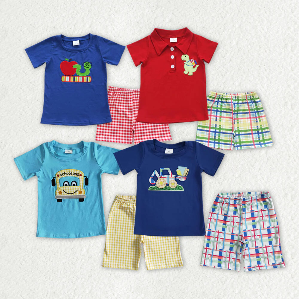 12.24 RTS Sibling Brother Baby Boys Back To School Summer Shorts Sets