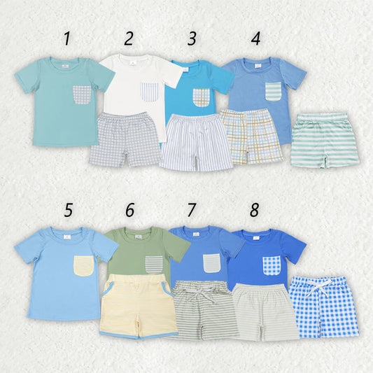 11.14 RTS Sibling Baby Boys Cotton Pocket Top Shorts Outfits Sets