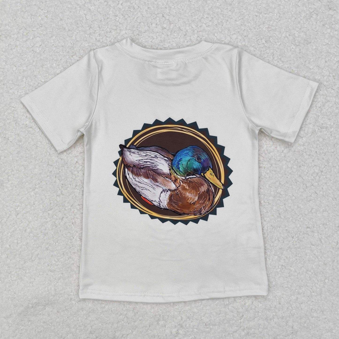 BT0964  Short sleeves beige duck baby boy hunting shirt