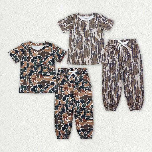 12.6 RTS Sibling Baby Boys Southern Camo Top Pockets Jogger Pants Clothes Sets