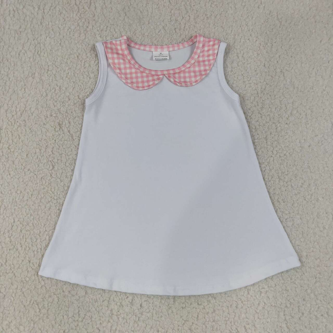 RTS NO MOQ Sibling Baby Check Print Sleeveless Tunic Matching Bummies Casual Outfit