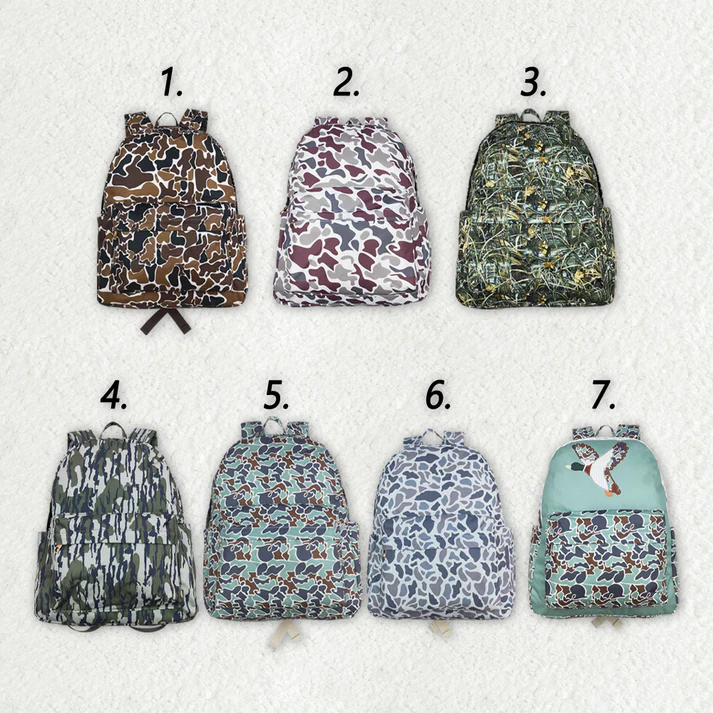 Baby Kids Boys Camouflage Backpack Zip Back Bags