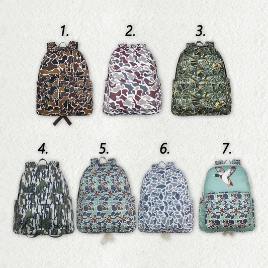 Baby Kids Boys Camouflage Backpack Zip Back Bags