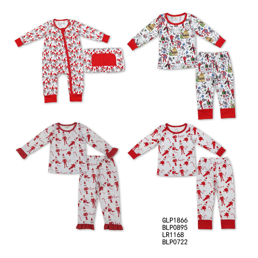 Baby kid Christmas hat figurine red long-sleeved trousers suit & romper