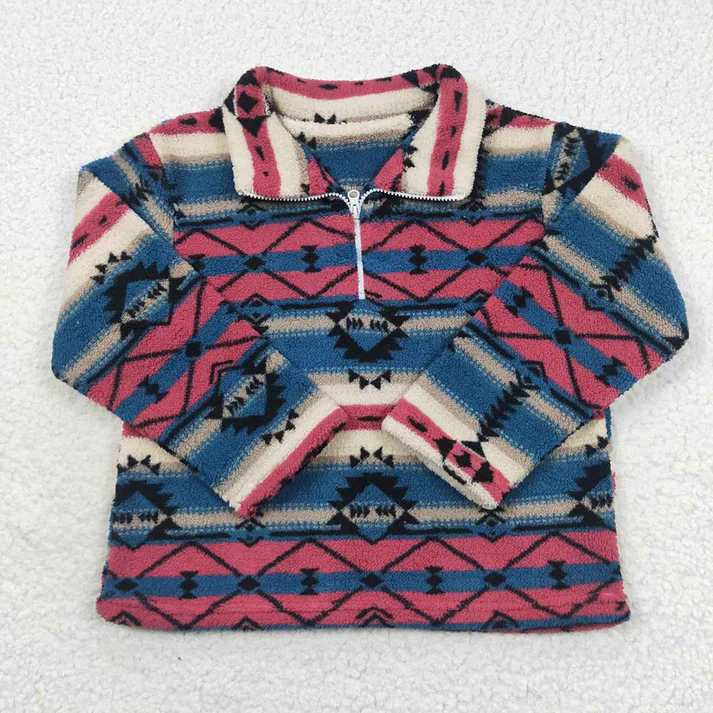 Baby Girls Plush Zipper Pullover Long Sleeve Jacket