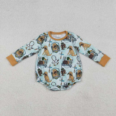 9.27 RTS Sibling Baby Boys Dog Ducks Top Pockets Pant Hunting Clothes Sets Rompers