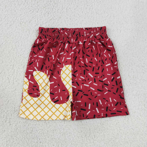 RTS Sibling milk silk Baby Boys Sprinkles Drip Team Print Elastic Waist Casual Shorts Bottom
