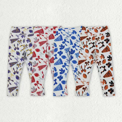 11.11 RTS Sibling Baby Girls Bows Footballs Go Team Yoga Active Legging Pants Bottoms