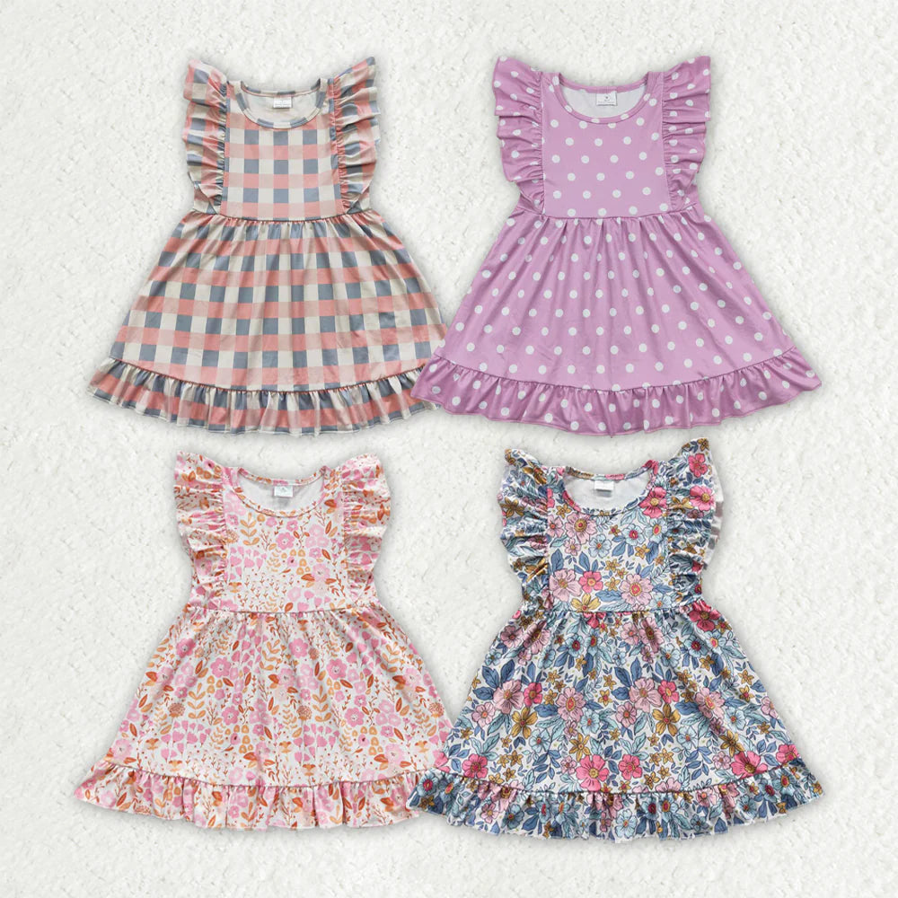 12.1 RST Sibling Sister Baby Girls Ruffles Summer Knee Length Dresses