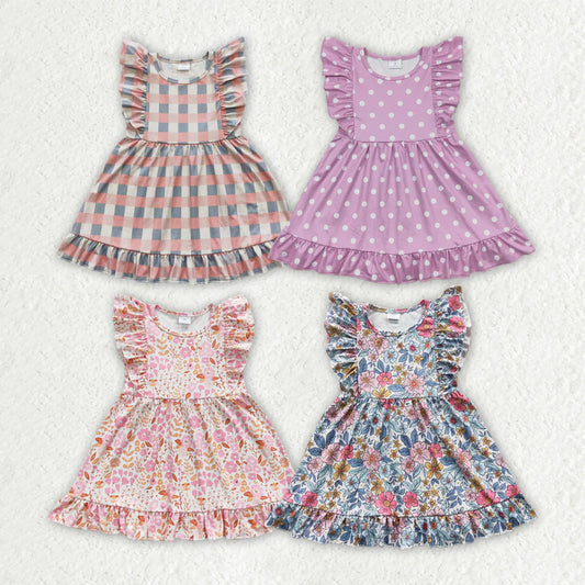 12.1 RST Sibling Sister Baby Girls Ruffles Summer Knee Length Dresses