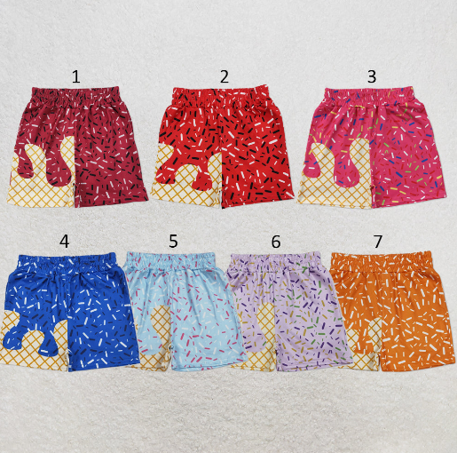 RTS Sibling milk silk Baby Boys Sprinkles Drip Team Print Elastic Waist Casual Shorts Bottom