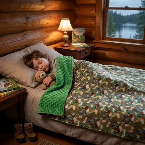 BL0286 RTS NO MOQ （In stock）Baby Boys Mallard Ducks Camouflage Hunting Minky Blankets