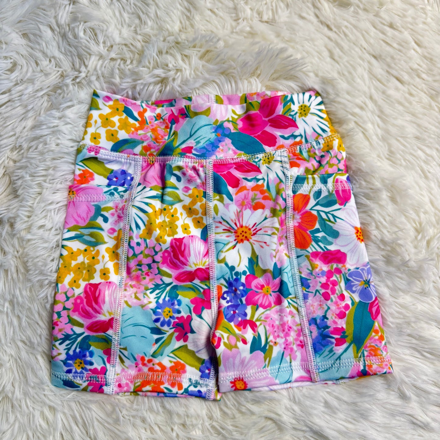 12.2 RST SS0614 Baby Girls Pink Floral Yoga Short Bottoms