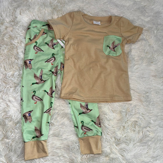 11.18 RST BSPO0607 Baby Boys Short Sleeve Shirts Top Pockets Legging Pants Southern Hunting Clothes Sets