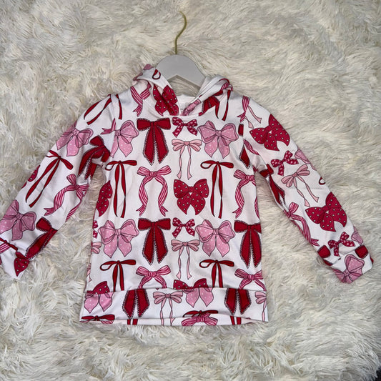 11.8 RST GT1059 Baby Girls Christmas Pink Bows Plaid Hoodies Tops