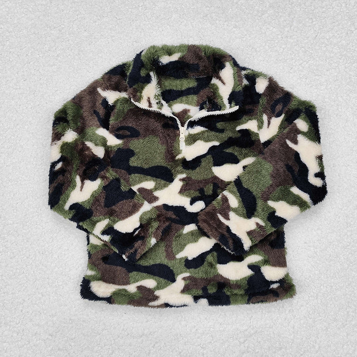 Brother Baby Boys Fall Camouflage Zip Pullovers Tee Tops
