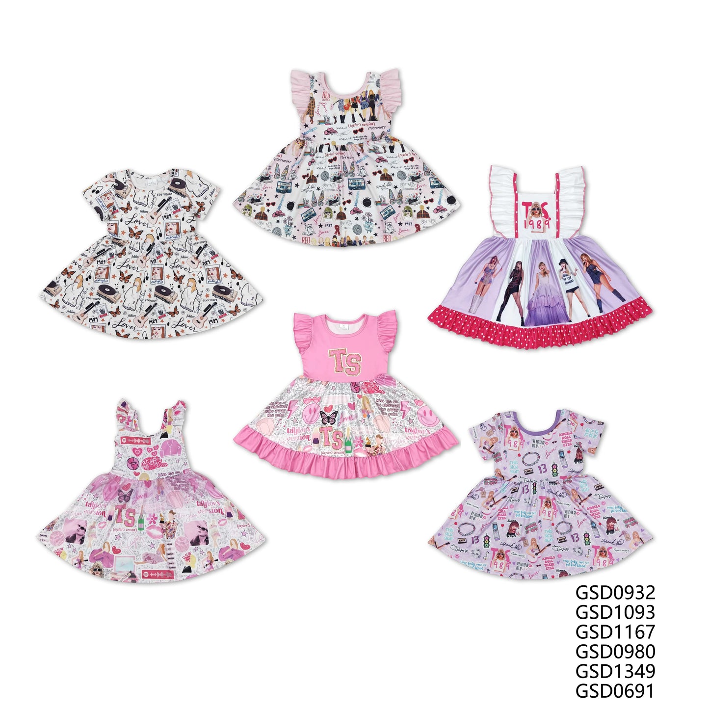 European and American female singer print short-sleeved dress