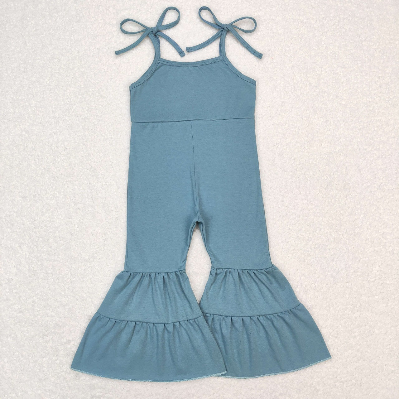 Baby Girls Cotton Suspender Double Lace Flared Overalls