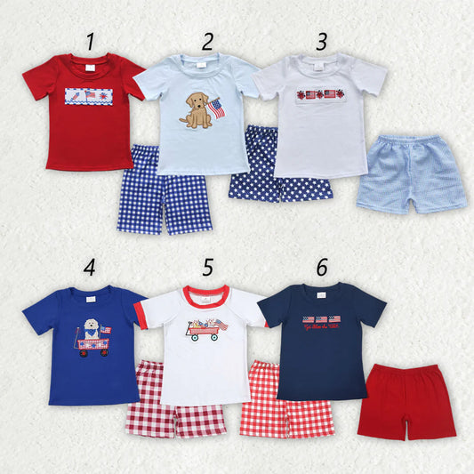 11.14 RTS Sibling Baby Boys July 4th Summer Shorts Outfits