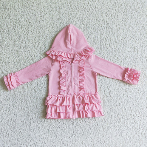11.29 RST Sibling 4 colors Baby Girls Zip Ruffle Jackets Cardigans Top