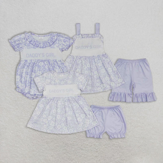 New Rts No Moq 8-9 Days By Air Arrived it Floral Tunic Ruffle Shorts Set Short Sleeves 'Daddy's Girl' Top for Girls Cute Casual Outfit Combination