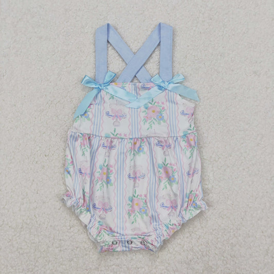 6.04  SR2698 New Rts No Moq 8-9 Days By Air Arrived it Baby Infant Girls Flowers Cakes Straps Bows Rompers