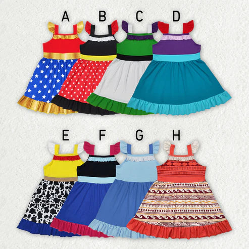 11.8 RST Sibling 8 Colors Baby Girls Princess Cosplay Knee Length Dresses