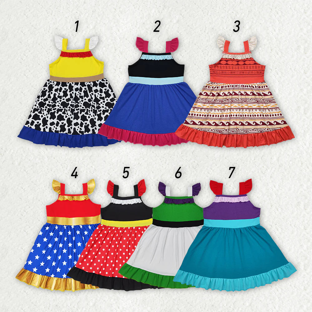 11.15 RST Sibling 7 Colors Baby Girls Princess Knee Length Dresses