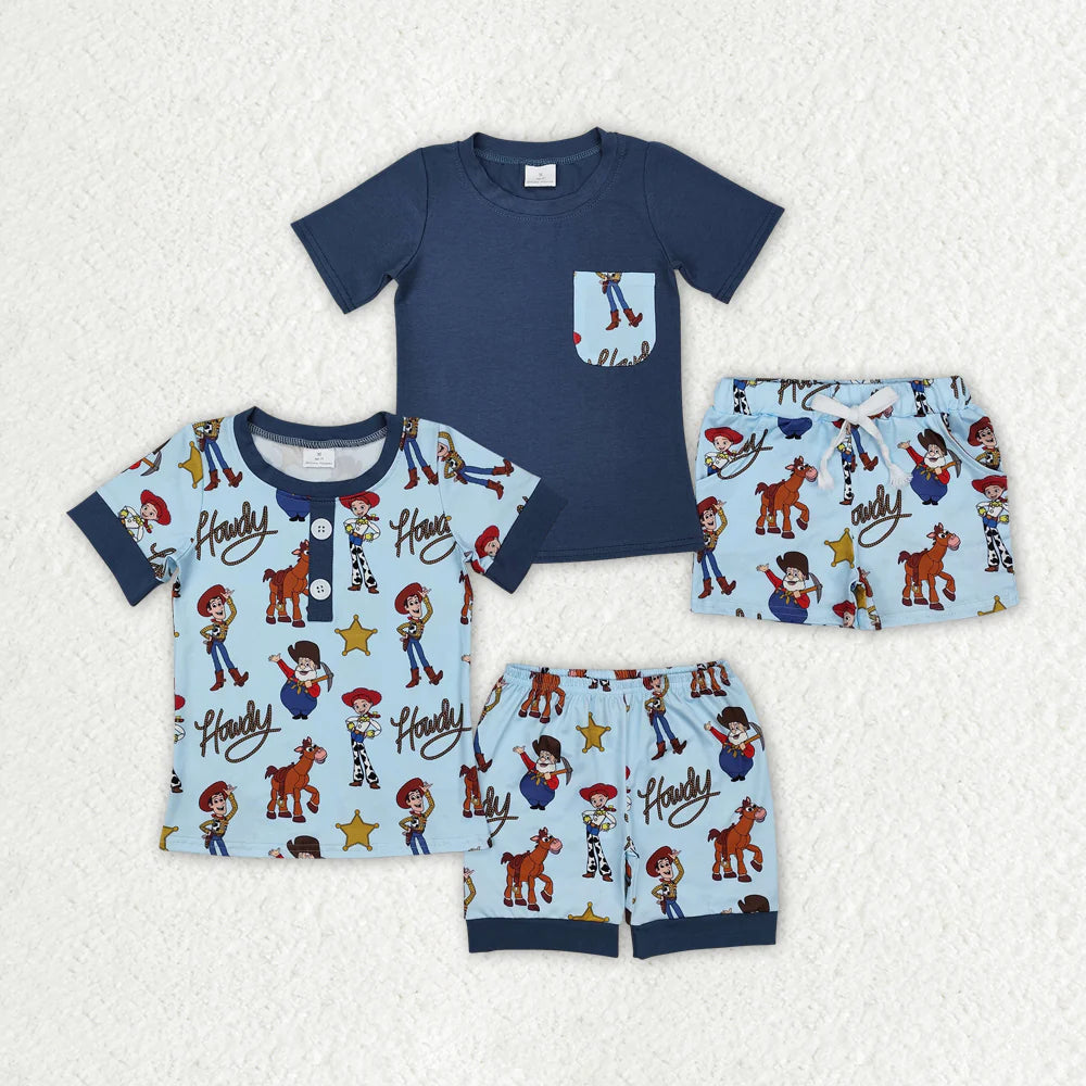 12.10 RTS Sibling Baby Boys Toys Short Sleeve Shirt Shorts Pajamas