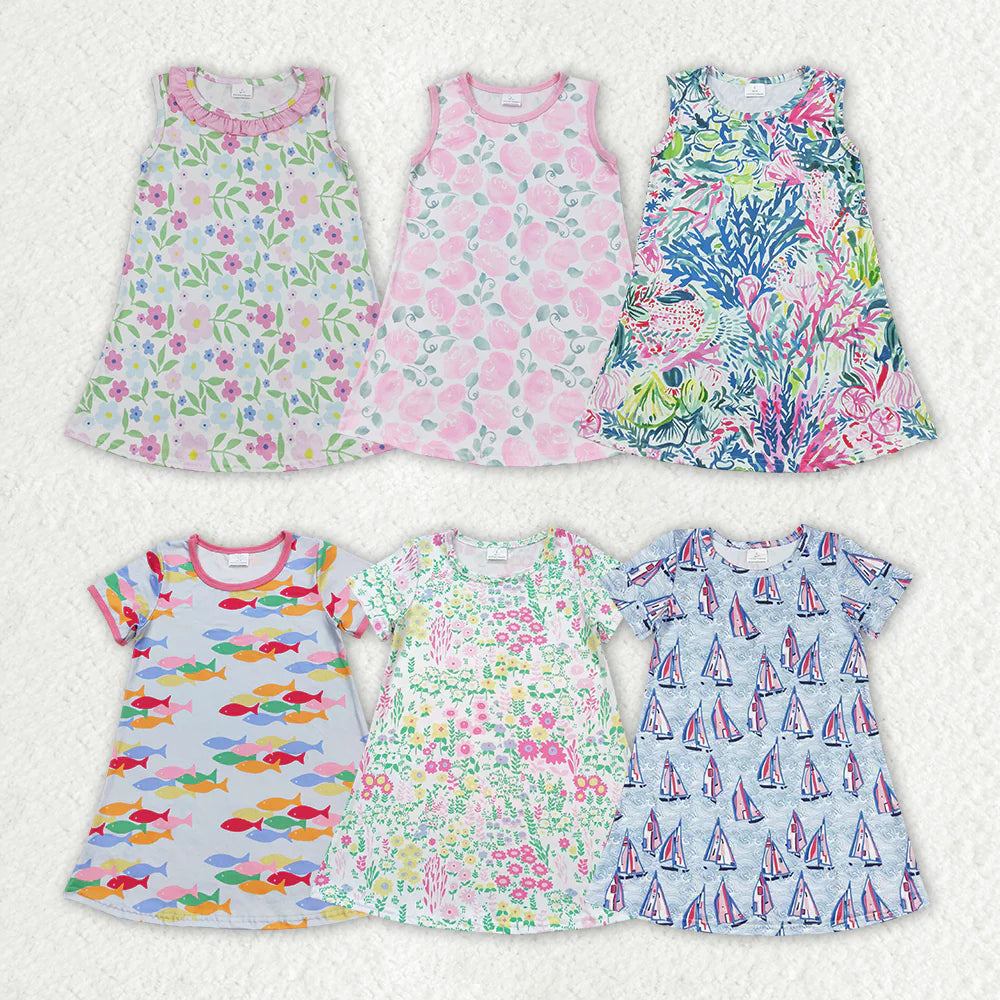 12.24 RST Sibling Baby Girls Summer Fashion Knee Length Dresses