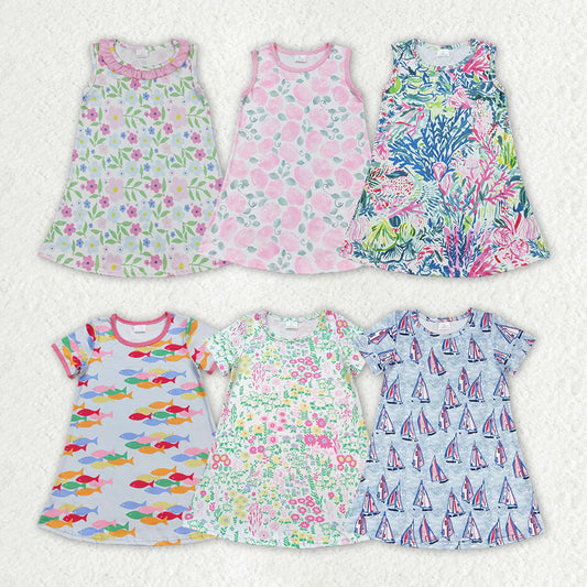 12.24 RST Sibling Baby Girls Summer Fashion Knee Length Dresses