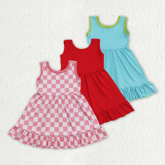 12.23 RST Sibling Baby Girls Sleeveless Ruffle Knee Length Summer Dresses