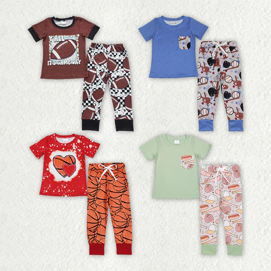 11.13 RTS Sibling Baby Boys Game Sports Shirts Pants Outfits Sets