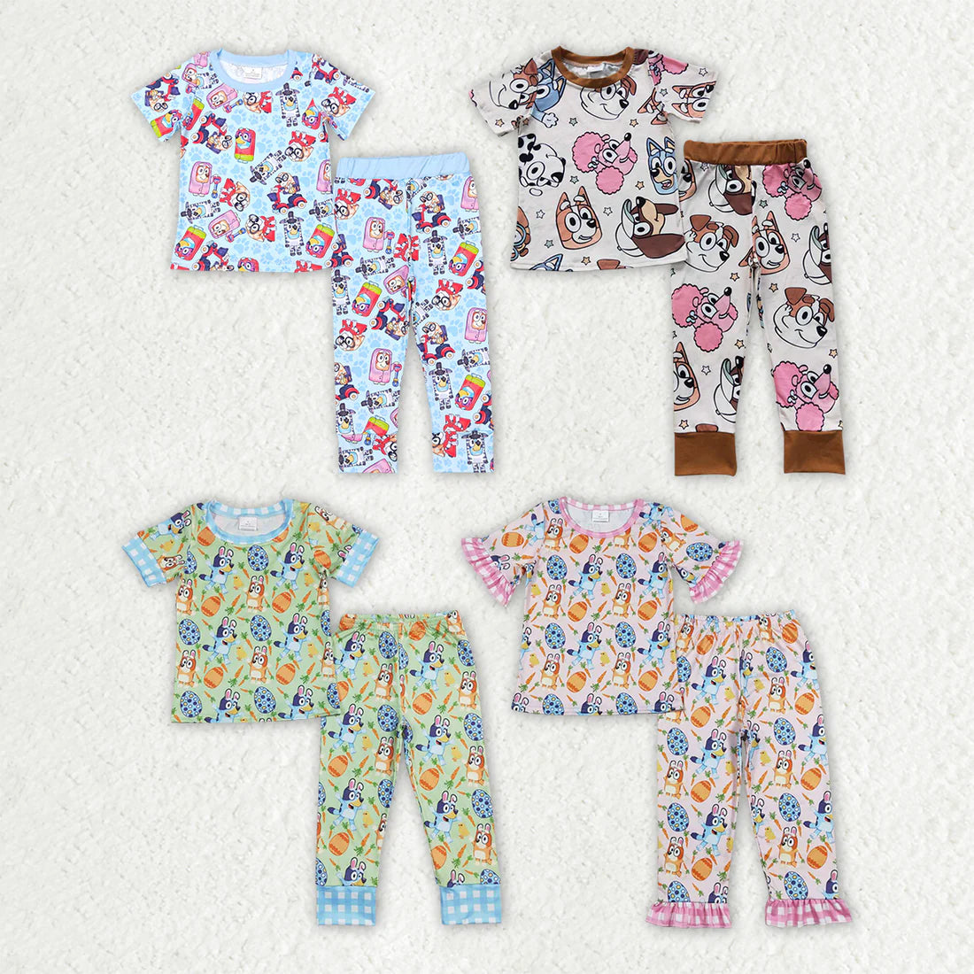 12.24 RTS Sibling Baby Boys Short Sleeve Tee Shirts Pants Pajamas Clothes Sets