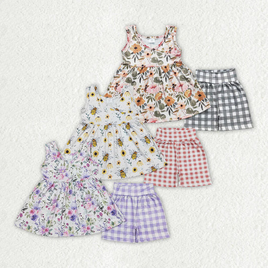 12.17 RTS Sibling Baby Girls Summer Tunic Top Shorts Clothes Sets