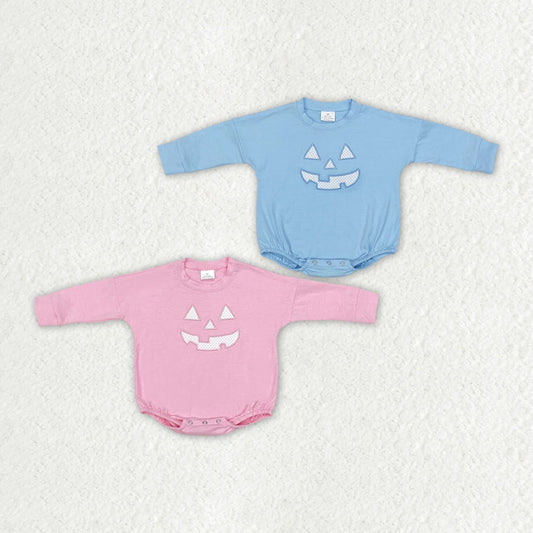 1.20 RTS Sibling Boys Baby Infant Girls Halloween Smile Face Long Sleeve Rompers