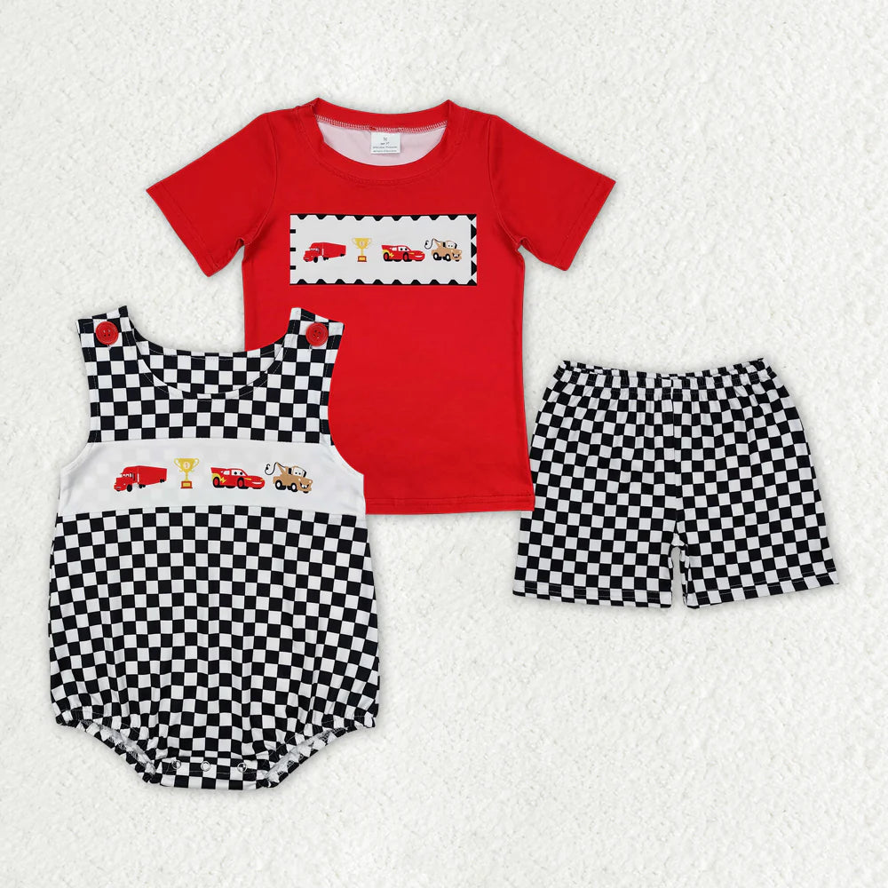 1.13 RTS Sibling Baby Boys Racing Cars Rompers Outfits Suits