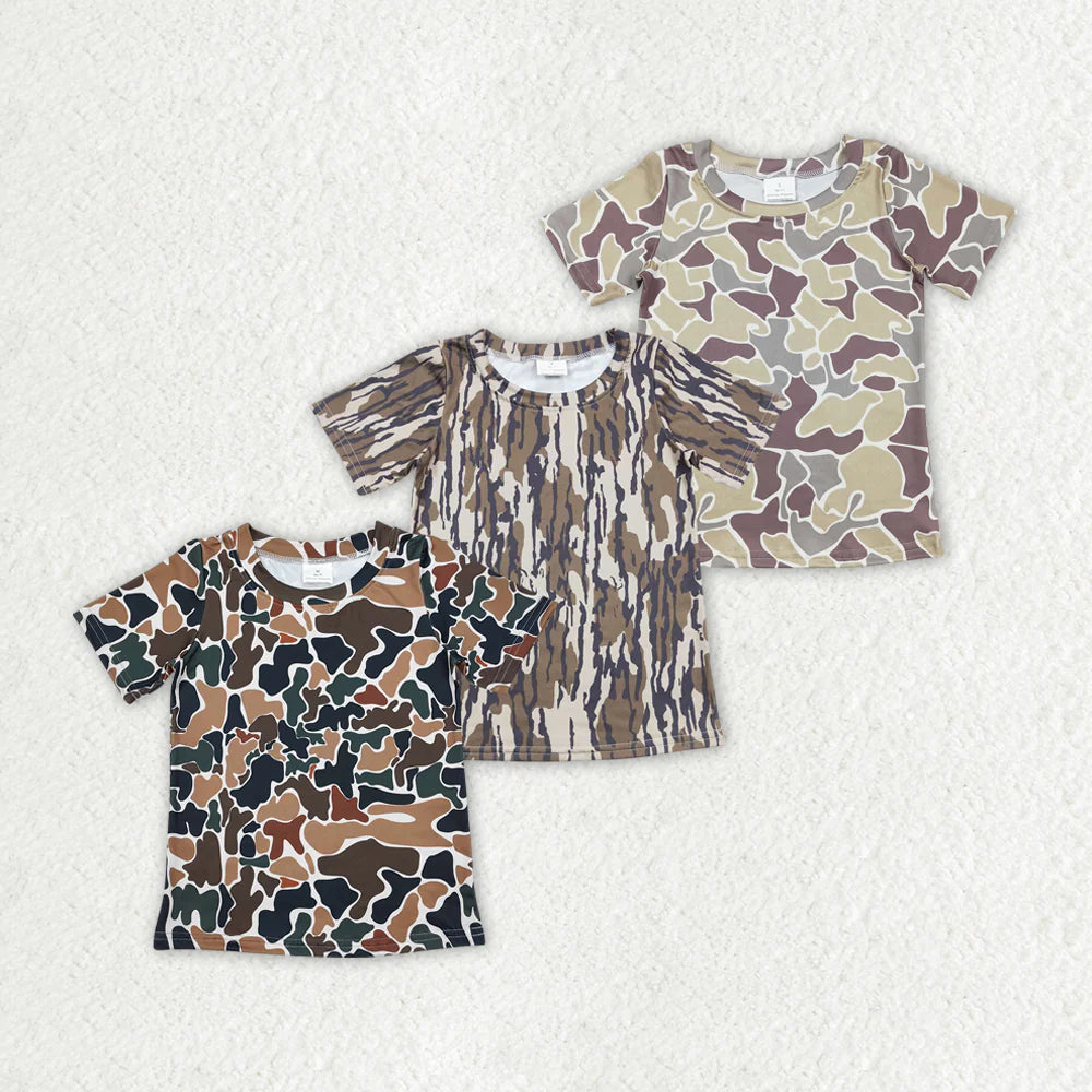 1.20 RST 3colors Sibling Baby Boys Camouflage Short Sleeve Tee Shirts Tops