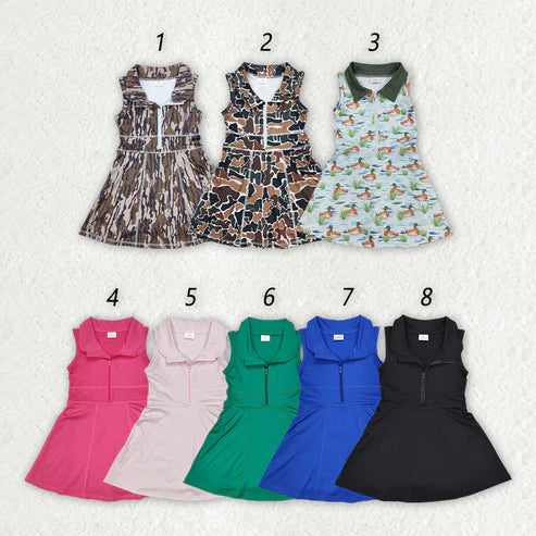 11.14 RST Sibling 8 Colors Baby Girls Athletic Zip Active Wear Work Out Dresses