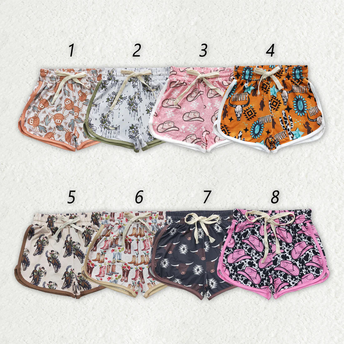 12.25 RTS 8 Colors Sibling Baby Girls Western Sports Summer Bottoms Shorts