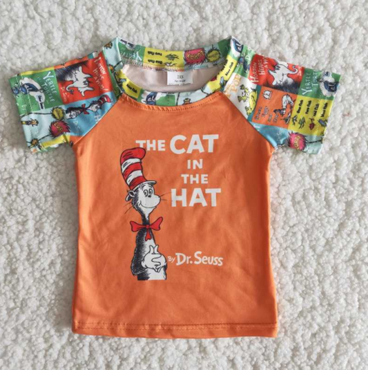 A2-11 Cat in the hat baby boy tshirt