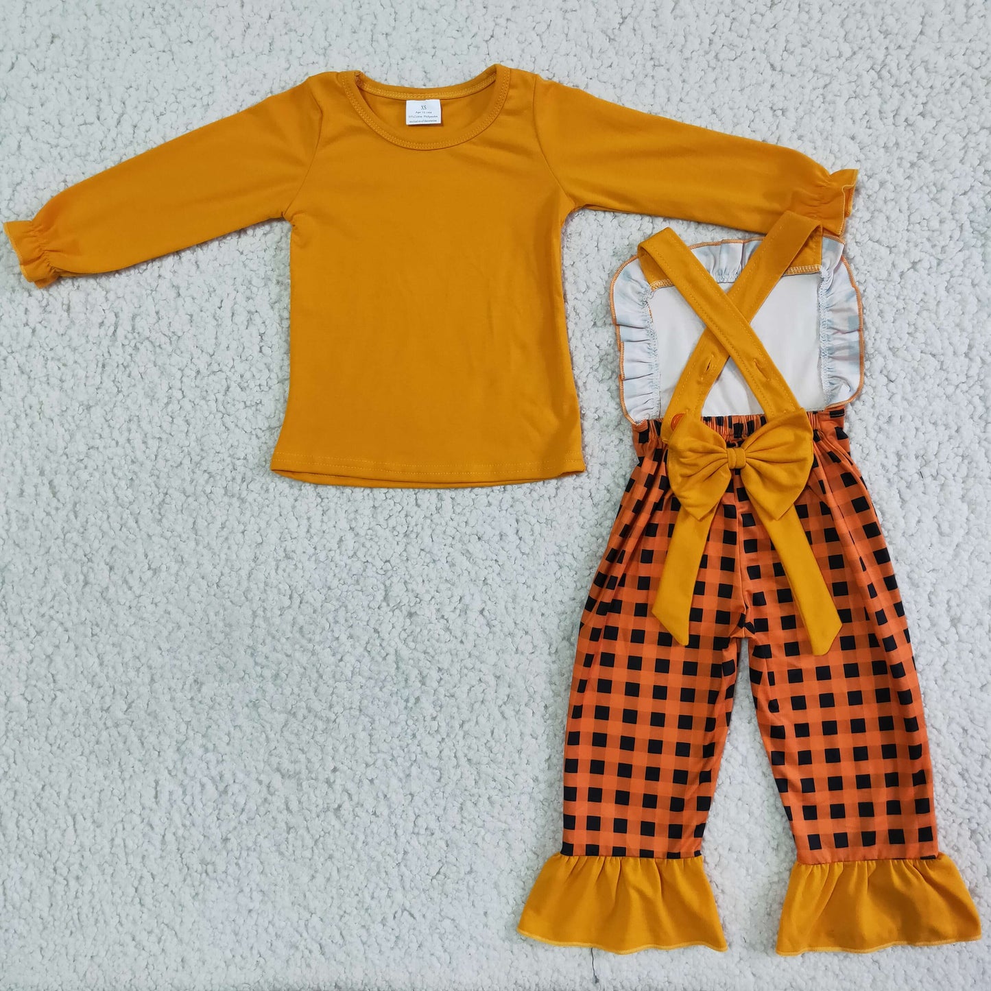 6 A10-18 thanksgiving turkey girl overalls outfits