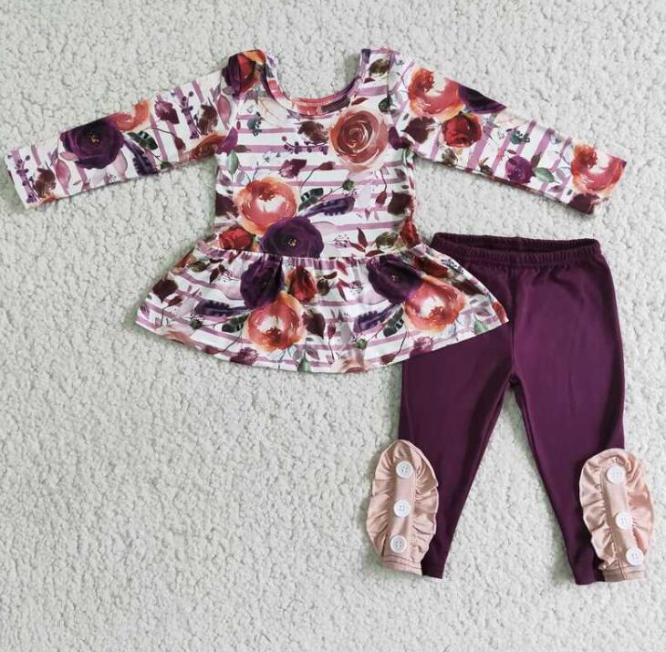 6 B6-3 purple floral top legging outfits