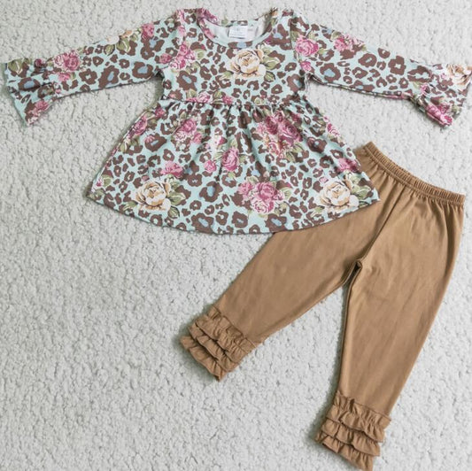 6 A6-28 Leopard Print Girls Brown Pants Outfits