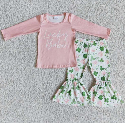 6 B2-25 letter pink top girls outfits