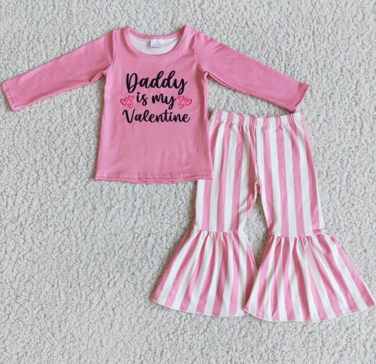 6 B9-35 Daddy's Valentine's Day Pink Striped Outfits