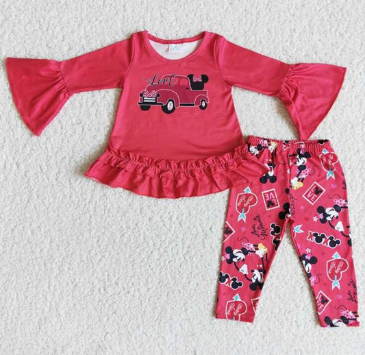 6 A29-3 Heart Truck Valentine Girl Outfits
