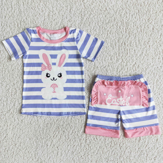 Baby Girl Easter Clothes Cute Fake Pocket Shorts Pajamas