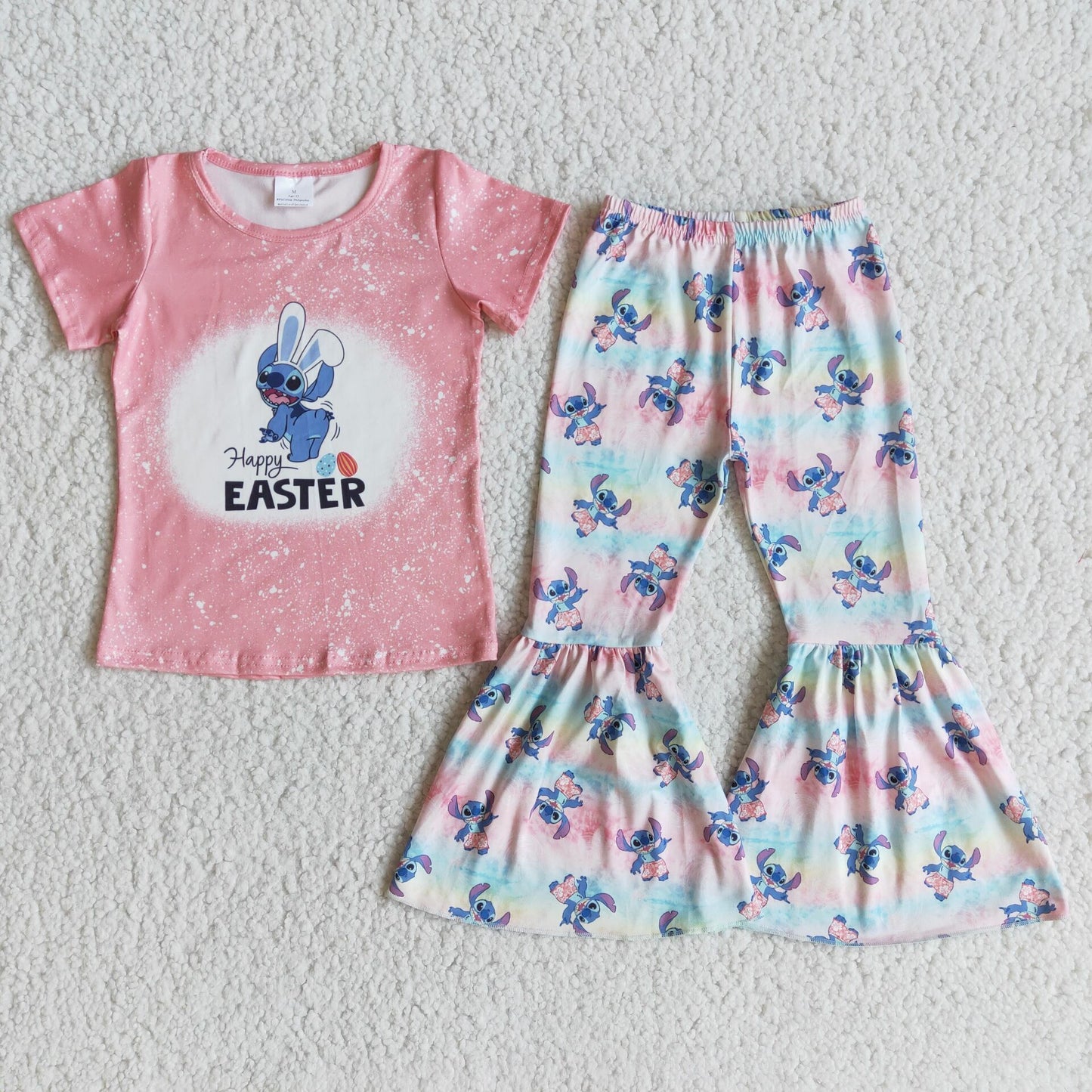 Easter Truck Girl's Short Sleeve Outfits